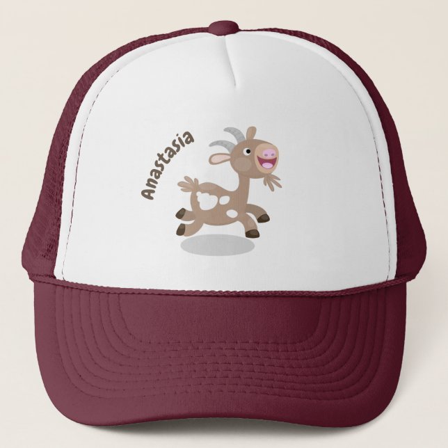 Gorra De Camionero Personalizado de cabra alegre (Anverso)