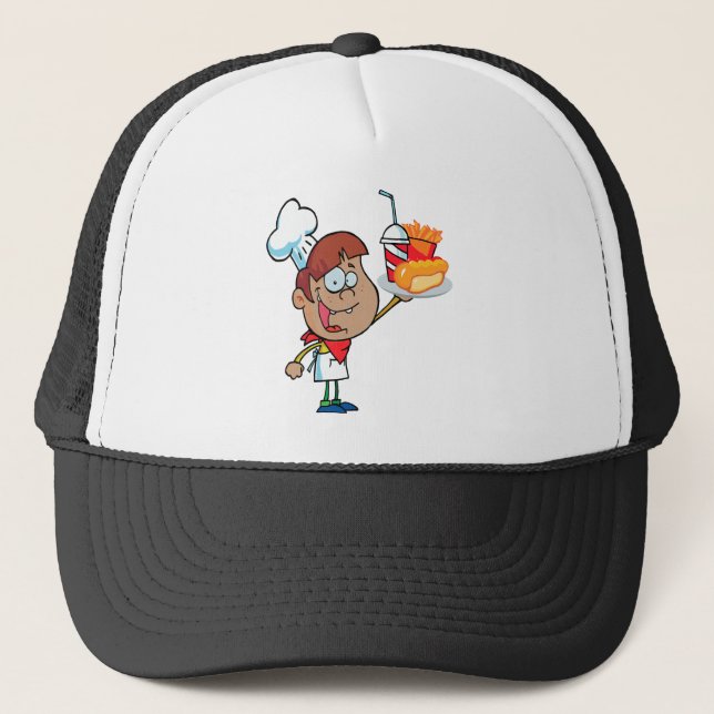 Gorra De Camionero personalizado de camarero de comida rápida (Anverso)