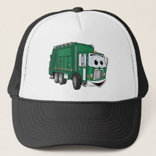 Gorra De Camionero Personalizado de camión de basura sonriente verde