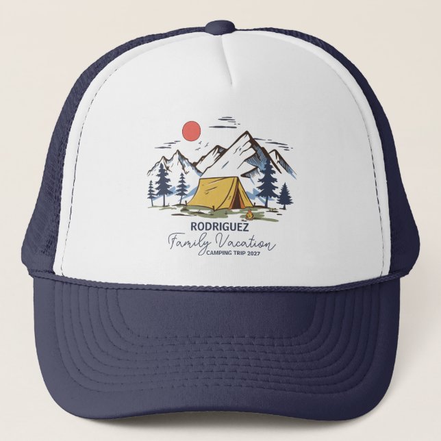 Gorra De Camionero Personalizado de Camping de Coincidencia de Vacaci (Anverso)