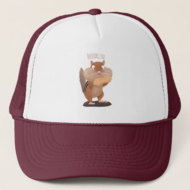 Gorra De Camionero Personalizado de chipmunk de grandes mejillas grac (Anverso)