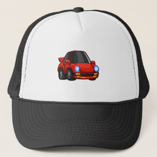 Gorra De Camionero personalizado de coche rojo - Elija color de fondo