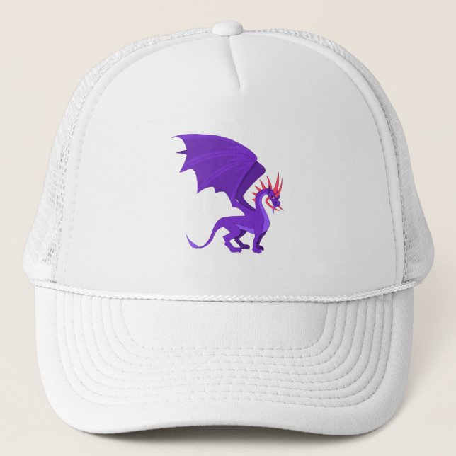 Gorra De Camionero Personalizado de dragón morado (Anverso)