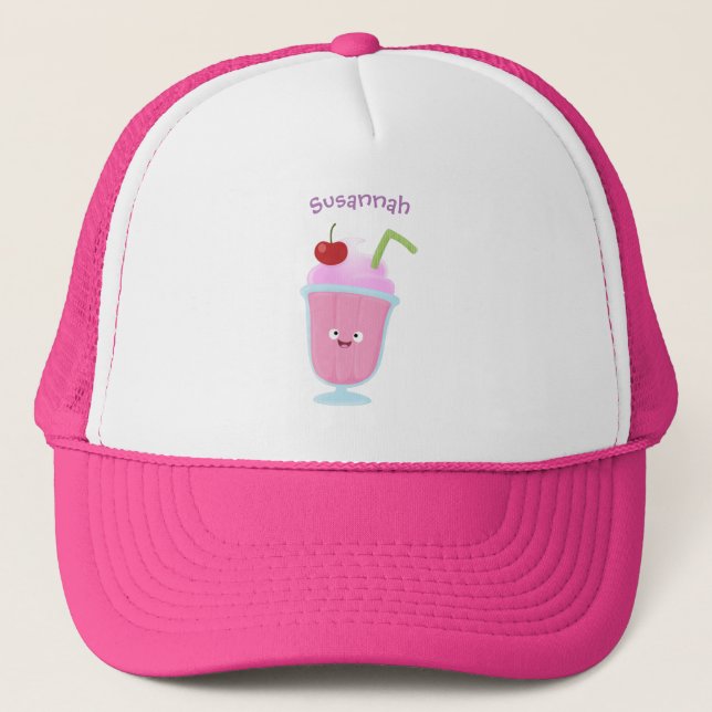 Gorra De Camionero Personalizado de helados de fresa de fresa (Anverso)