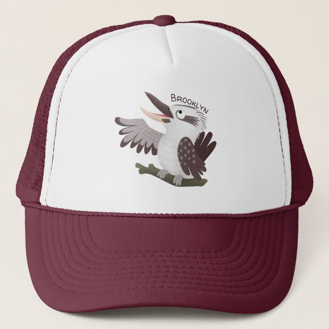 Gorra De Camionero Personalizado de kookaburra gracioso (Anverso)