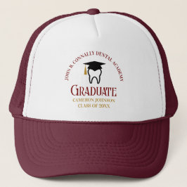 Gorra De Camionero Personalizado de la Escuela Dental Maroon Graduaci