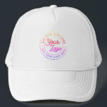 Gorra De Camionero Personalizado de logotipos de empresas Arcoiris si<br><div class="desc">Crea tu propio sombrero de camionero arcoiris corporativo. Una plantilla sencilla y moderna en cualquier color, completamente personalizable, con el logotipo, la foto o la imagen de su empresa. También puedes añadir tu nombre, tu nombre de empresa, dirección promocional de instagram o cualquier texto personalizado. Puede elegir cualquier tipo de...</div>