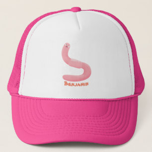 Gorra De Camionero personalizado de lombrices rosadas alegres