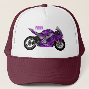 Gorra De Camionero Personalizado de motocicleta Purple