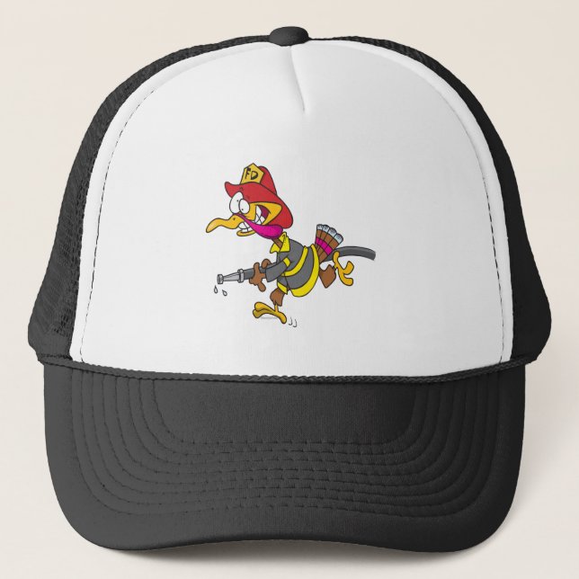 Gorra De Camionero personalizado de pavo del bombero gracioso (Anverso)