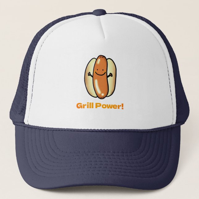 Gorra De Camionero Personalizado de Perro Caliente asado (Anverso)