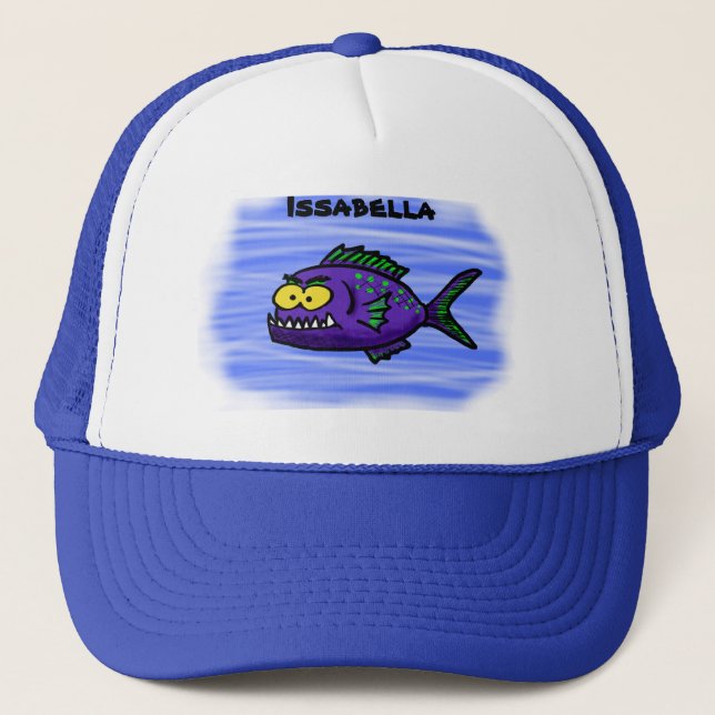 Gorra De Camionero Personalizado de pescado piraña (Anverso)
