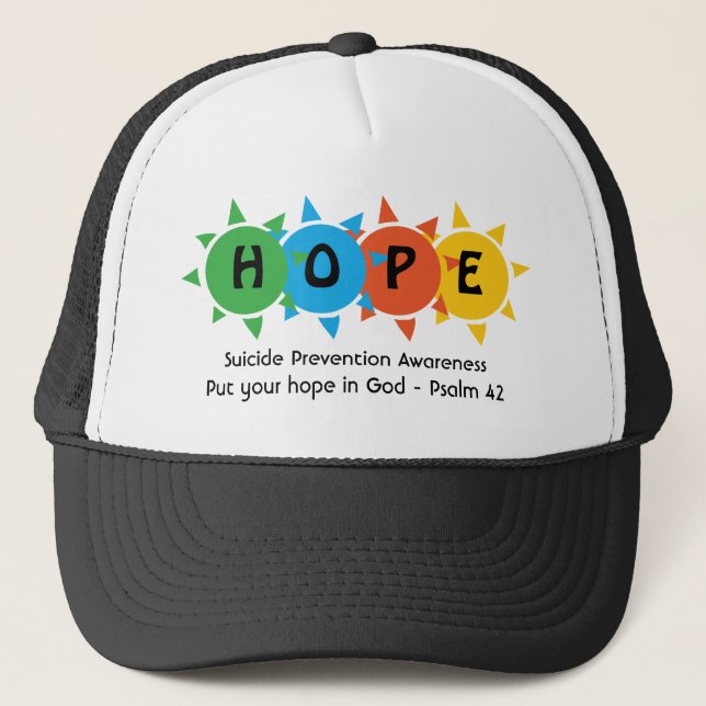 Gorra De Camionero PERSONALIZADO de prevención del suicidio de HOPE (Anverso)