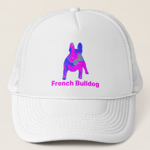 Gorra De Camionero Personalizado de silueta rosada de perro de Bulldo