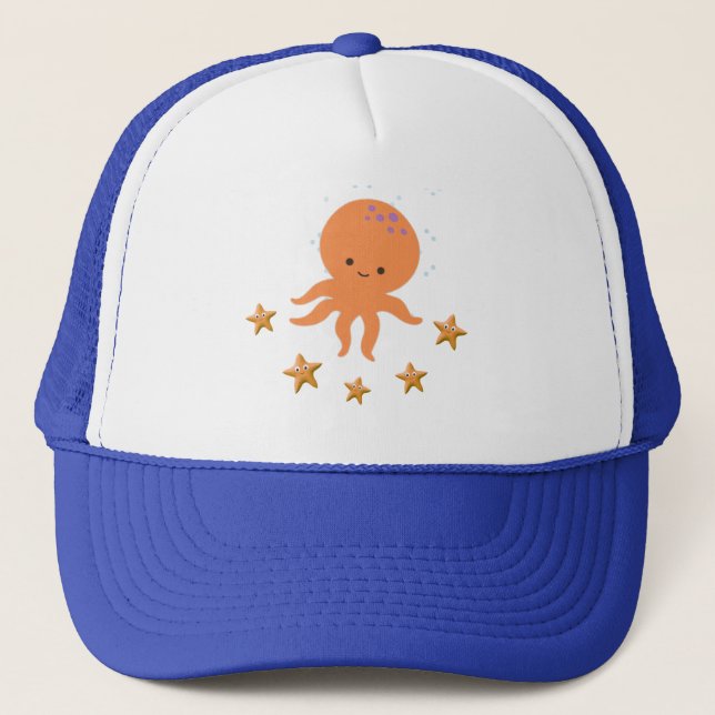 Gorra De Camionero Personalizado de Starfish de Octopus Cute (Anverso)