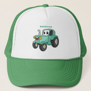 Gorra De Camionero Personalizado de tractores verde feliz