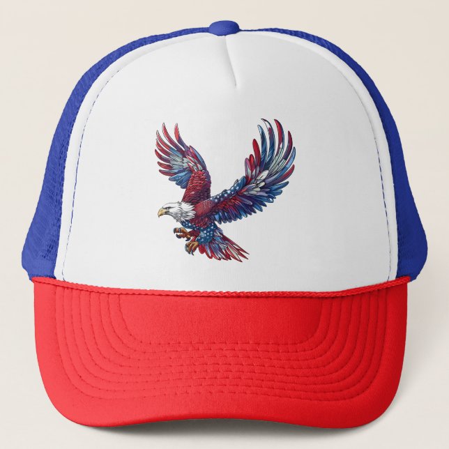 Gorra De Camionero Personalizado de un águila, concepto del 4 de juli (Anverso)