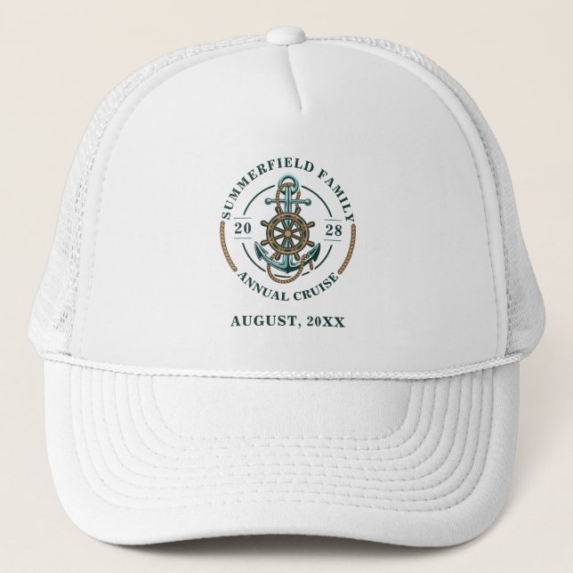 Gorra De Camionero Personalizado de viaje en barco de la Reunión de F (Anverso)