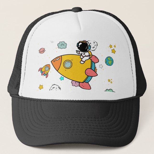 Gorra De Camionero Personalizado del espacio ultraterrestre astronaut (Anverso)