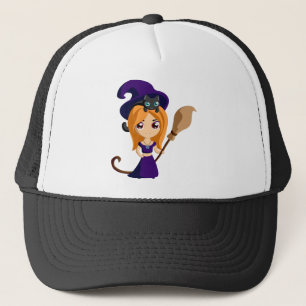 Gorra De Camionero Personalizado del gato brujo de Anime Moon