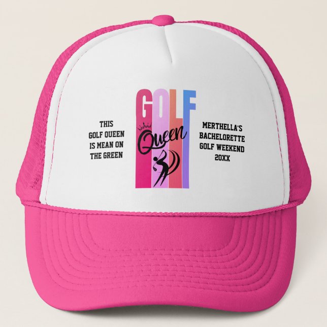 Gorra De Camionero Personalizado del GOLF QUEEN de las mujeres (Anverso)