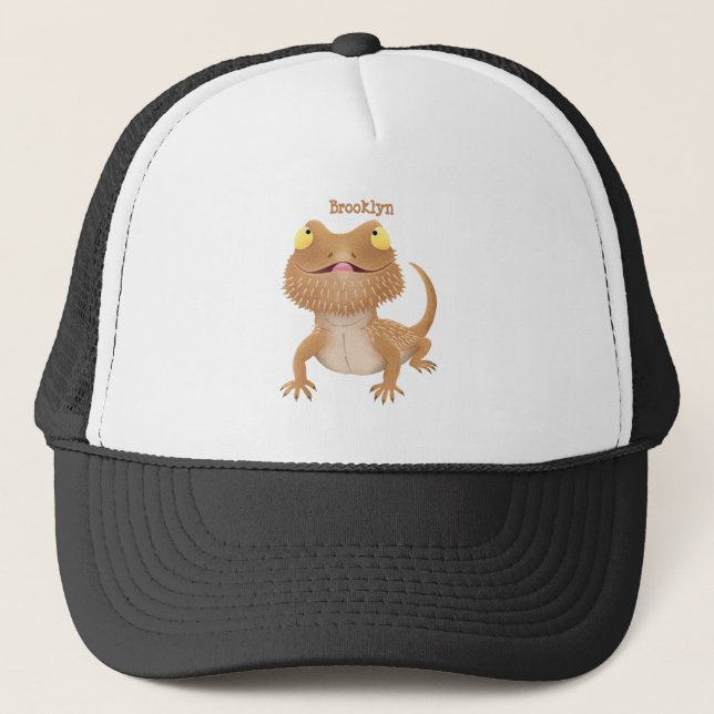 Gorra De Camionero Personalizado del lagarto de dragón barbudo (Anverso)