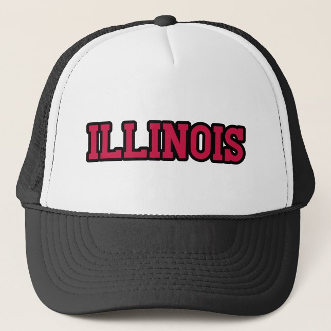 Gorra De Camionero Personalizado Del Orgullo De Illinois (Anverso)