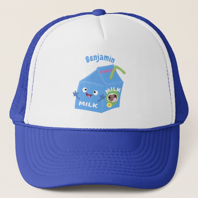 Gorra De Camionero Personalizado del personaje de la caja de leche fe (Anverso)