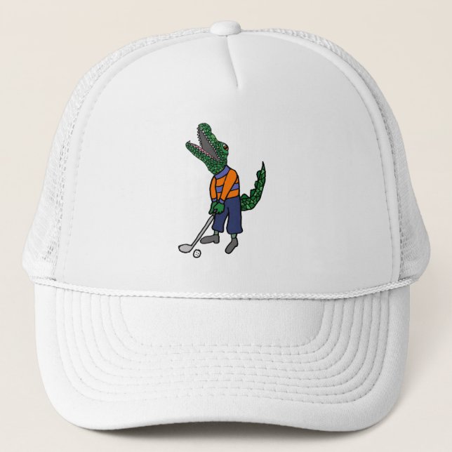 Gorra De Camionero Personalizado Deportivo Cute Alligator (Anverso)