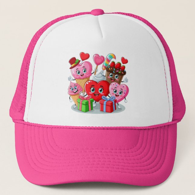 Gorra De Camionero Personalizado el día de San Valentín de amigos de  (Anverso)