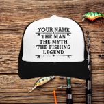 Gorra De Camionero Personalizado El Hombre El Mito De La Leyenda Pesq<br><div class="desc">El diseño de pesca personalizado podría ser utilizado para usted mismo o podría ser un gran regalo para un amante de la pesca. Puede agregar su nombre o el nombre de otra persona en el diseño de pesca personalizado.</div>