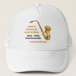 Gorra De Camionero Personalizado el oro de la banda saxofónica de sec