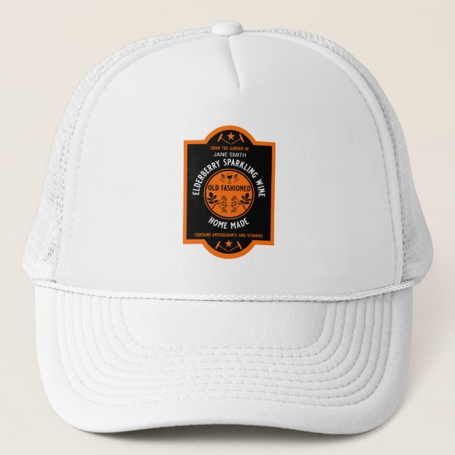 Gorra De Camionero Personalizado Elderberry Sparkling casero (Anverso)