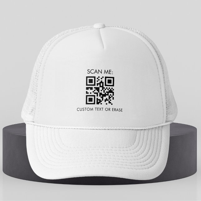 Gorra De Camionero Personalizado Empresa de negocios Código QR y text (Subido por el creador)