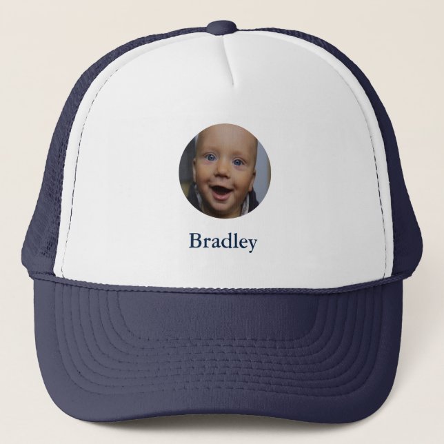 Gorra De Camionero Personalizado foto de bebé personalizada (Anverso)