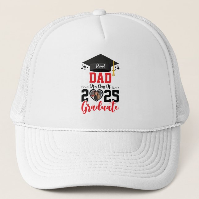 Gorra De Camionero Personalizado Foto Orgulloso Graduado Familia Rega (Anverso)