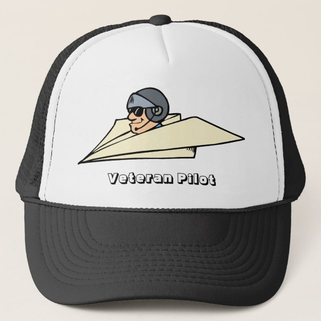 Gorra De Camionero Personalizado gracioso de avión de veterano piloto (Anverso)