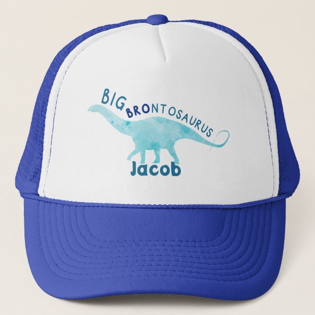 Gorra De Camionero Personalizado Gran Brontosauro Dinosaurio Bebé Her (Anverso)
