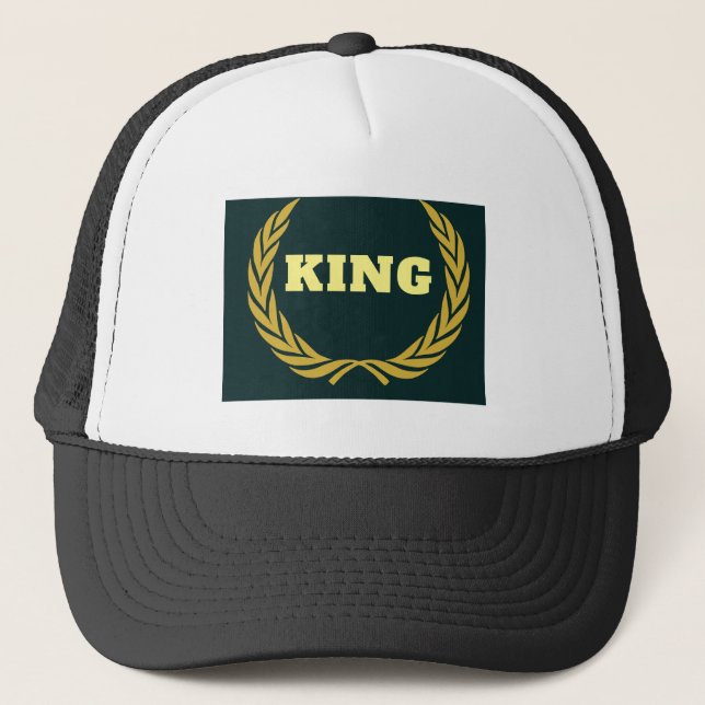 Gorra De Camionero Personalizado Imagen KING y texto Alfa Slab One Fo (Anverso)