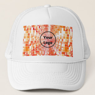 Gorra De Camionero Personalizado logo naranja bloques de torbellino