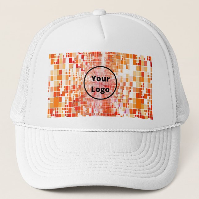 Gorra De Camionero Personalizado logo naranja bloques de torbellino (Anverso)