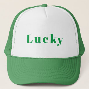 Gorra De Camionero Personalizado Lucky Texto impreso Guapo-Cap Verde