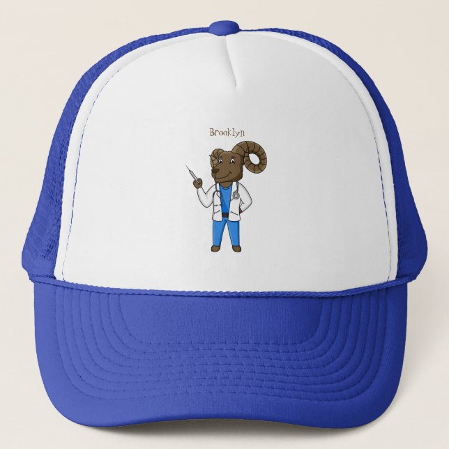 Gorra De Camionero Personalizado médica ilustracion de ovino de Bigho (Anverso)