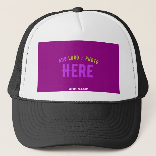 GORRA DE CAMIONERO PERSONALIZADO MODERNO ELEGANTE BLANCO PURPLE NEGRO (Anverso)