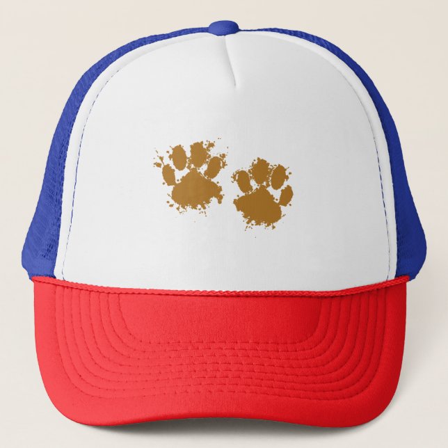 Gorra De Camionero Personalizado Muddy Dog Paw Print (Anverso)