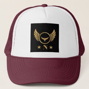 Gorra De Camionero Personalizado N Letra inicial blanco impreso y mar