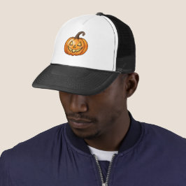 Gorra De Camionero Personalizado naranja Jack O Lantern Calabaza Hall