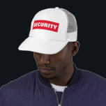 Gorra De Camionero Personalizado Negrita Gran Texto Mujeres Hombres U<br><div class="desc">Personalizado Añadir Imagen Empresarial Logotipo Negrita Fuente Gran Texto Aquí Moderno Elegante Mens Mujeres Unisex Miembro De Seguridad Negro / Rojo / Blanco Gorro De Béisbol / Camionero Sombrero.</div>