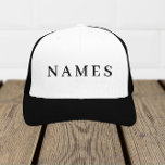 Gorra De Camionero Personalizado negro simple Añadir su nombre elegan<br><div class="desc">Simple Personalizado Negro Añade tu nombre de diseño elegante para cualquiera.</div>