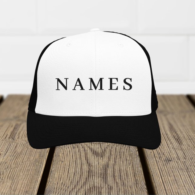 Gorra De Camionero Personalizado negro simple Añadir su nombre elegan (Subido por el creador)